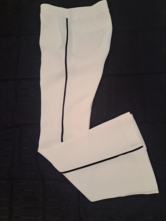 Rachel Zoe Pants - Rachel Zoe White Tuxedo Pants with Black Piping